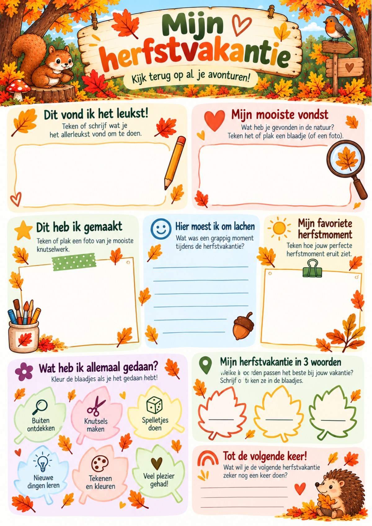 Voorbeeldpagina: Mijn herfstvakantie