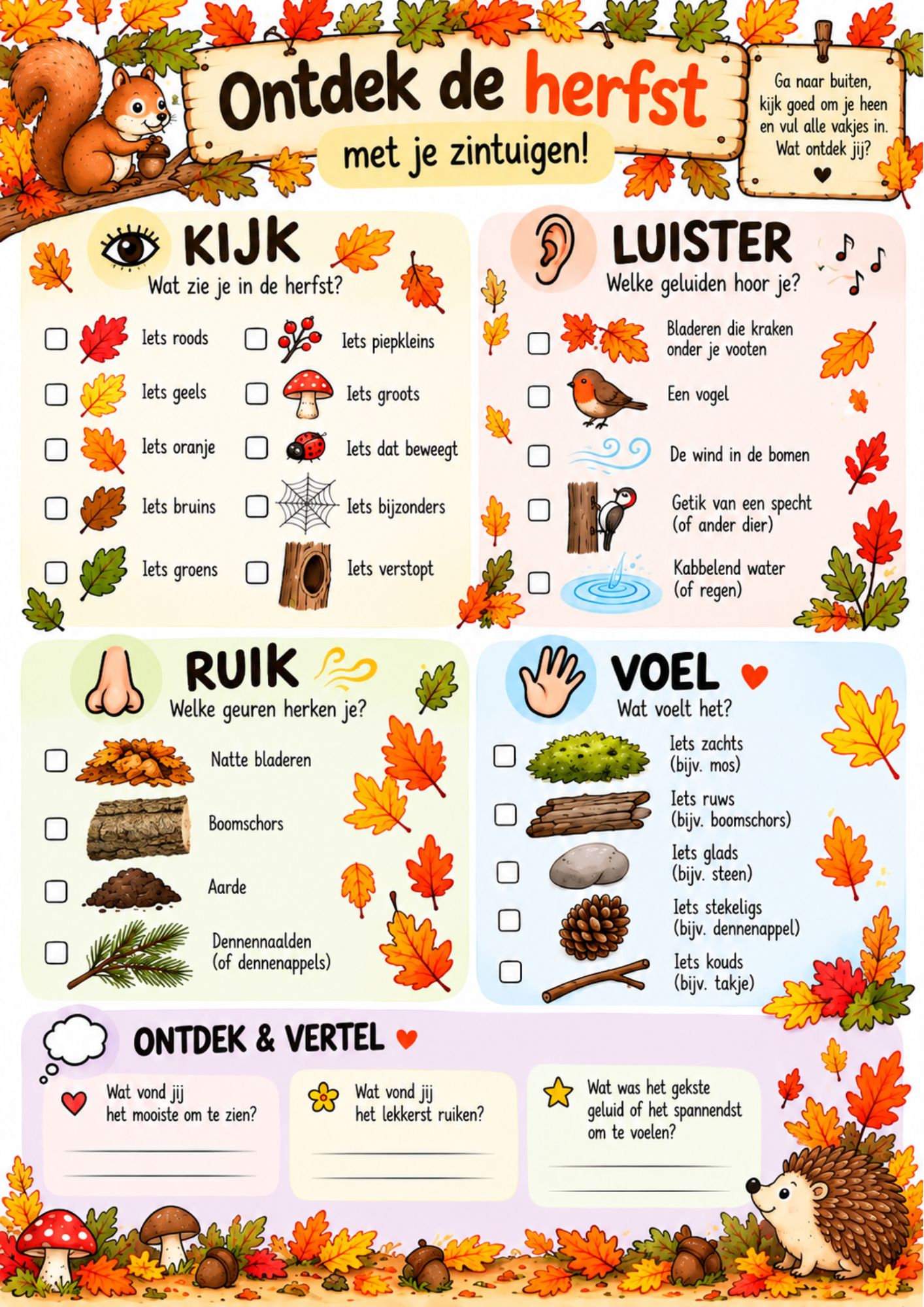 Voorbeeldpagina: Ontdek de herfst met je zintuigen